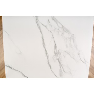 VIVALDI stół rozkładany blat - biały marmur, nogi - biały