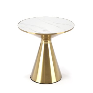 TRIBECA ława biały marmur / złoty