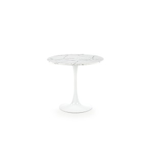 DENVER stół, blat - biały marmur, noga - biały