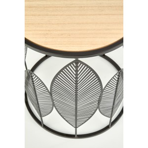 FOLLA zestaw 2 ław czarny / naturalny