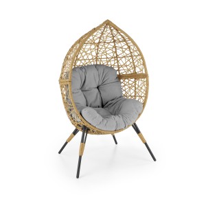 OSKAR fotel ogrodowy, naturalny / jasny popiel