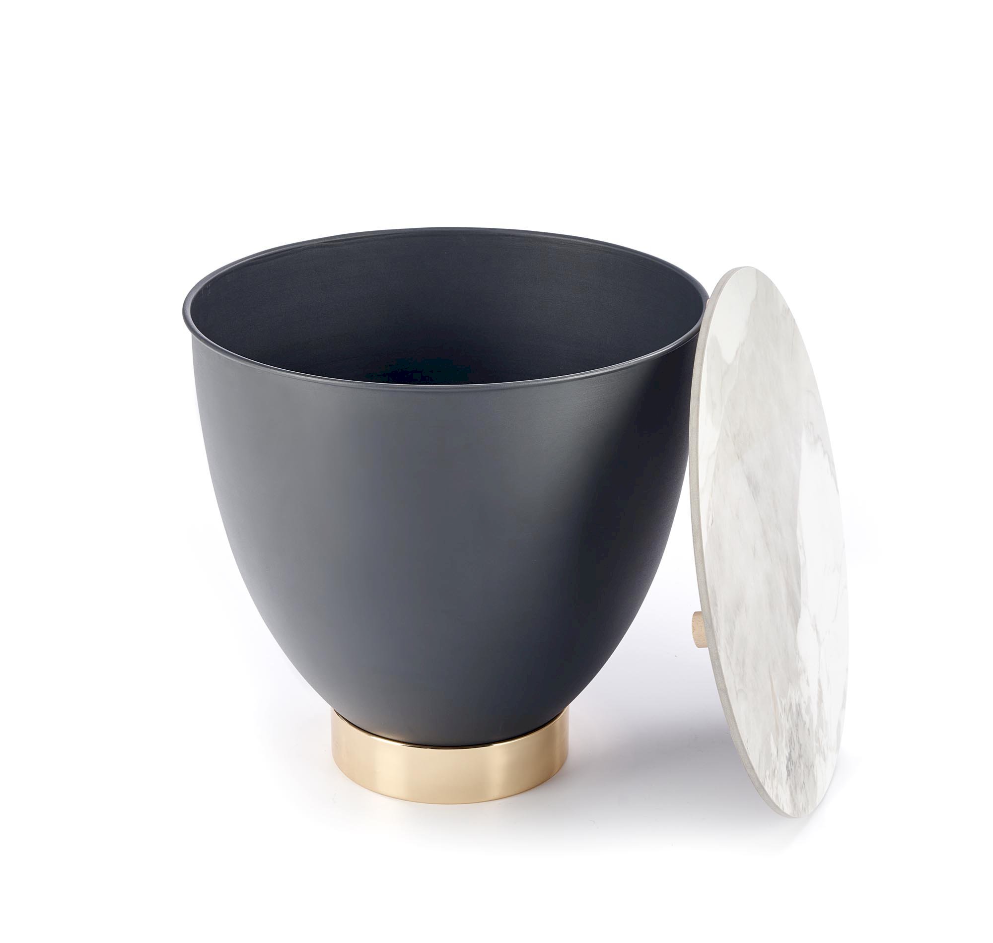 CECILIA_S ława biały marmur / popielaty / złoty