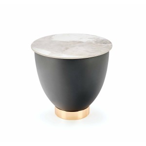 CECILIA_S ława biały marmur / popielaty / złoty