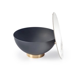 CECILIA ława biały marmur / popielaty / złoty