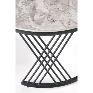 FLAMINGO zestaw 2 ław, popielaty marmur/ czarny