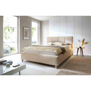 (90x200) PROMOCJA Łóżko tapicerowane Sara + Stelaż + Materac + Pojemnik