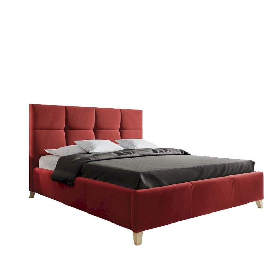 (90x200) PROMOCJA Łóżko tapicerowane Sara + Stelaż + Materac + Pojemnik