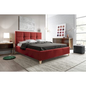 (140x200) PROMOCJA Łóżko tapicerowane Sara + Stelaż + Materac + Pojemnik