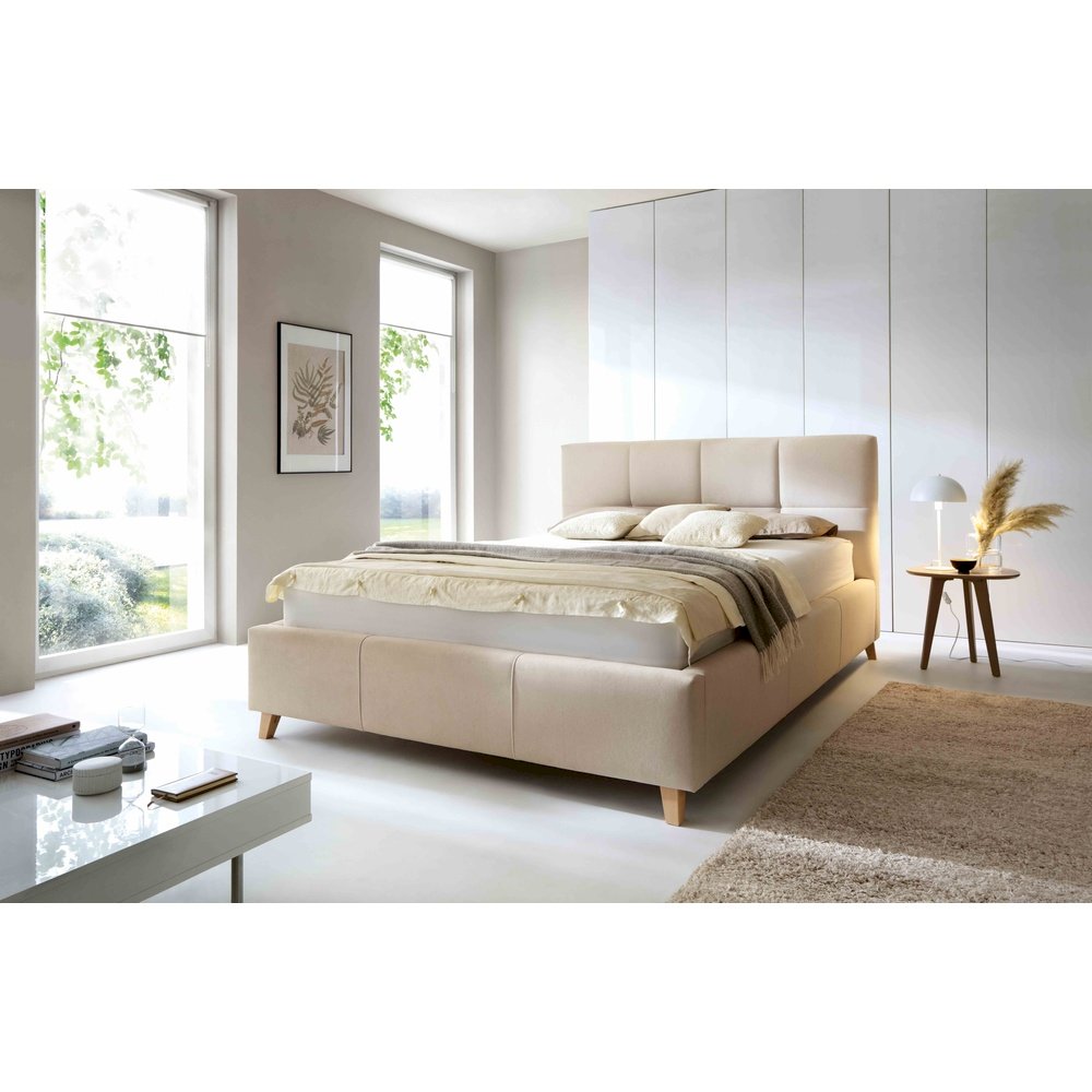 (160x200) PROMOCJA Łóżko tapicerowane Sara + Stelaż + Materac + Pojemnik