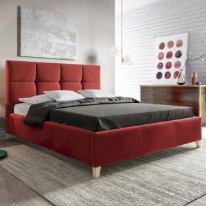 (180x200) PROMOCJA Łóżko tapicerowane Sara + Stelaż + Materac + Pojemnik