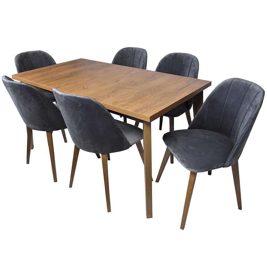 Stół Laminat Oslo + 6 krzeseł Maja I (zest. FX56)