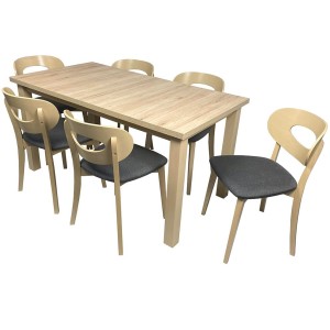 Stół Laminat 9 + 6 krzeseł Aruba (zest. FX58)