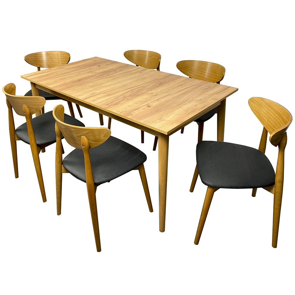 Stół Laminat Rio + 6 krzeseł Luis (zest. FX61)