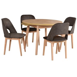 Stół Oslo 3 + 4 krzesła Monti 2