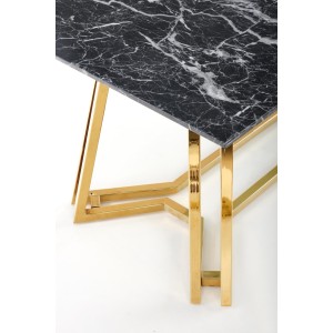 KONAMI stół, blat - czarny marmur, nogi - złoty