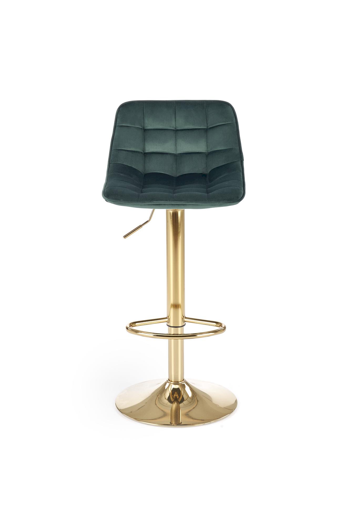 H120 hoker nogi - złote, siedzisko - ciemny zielony
