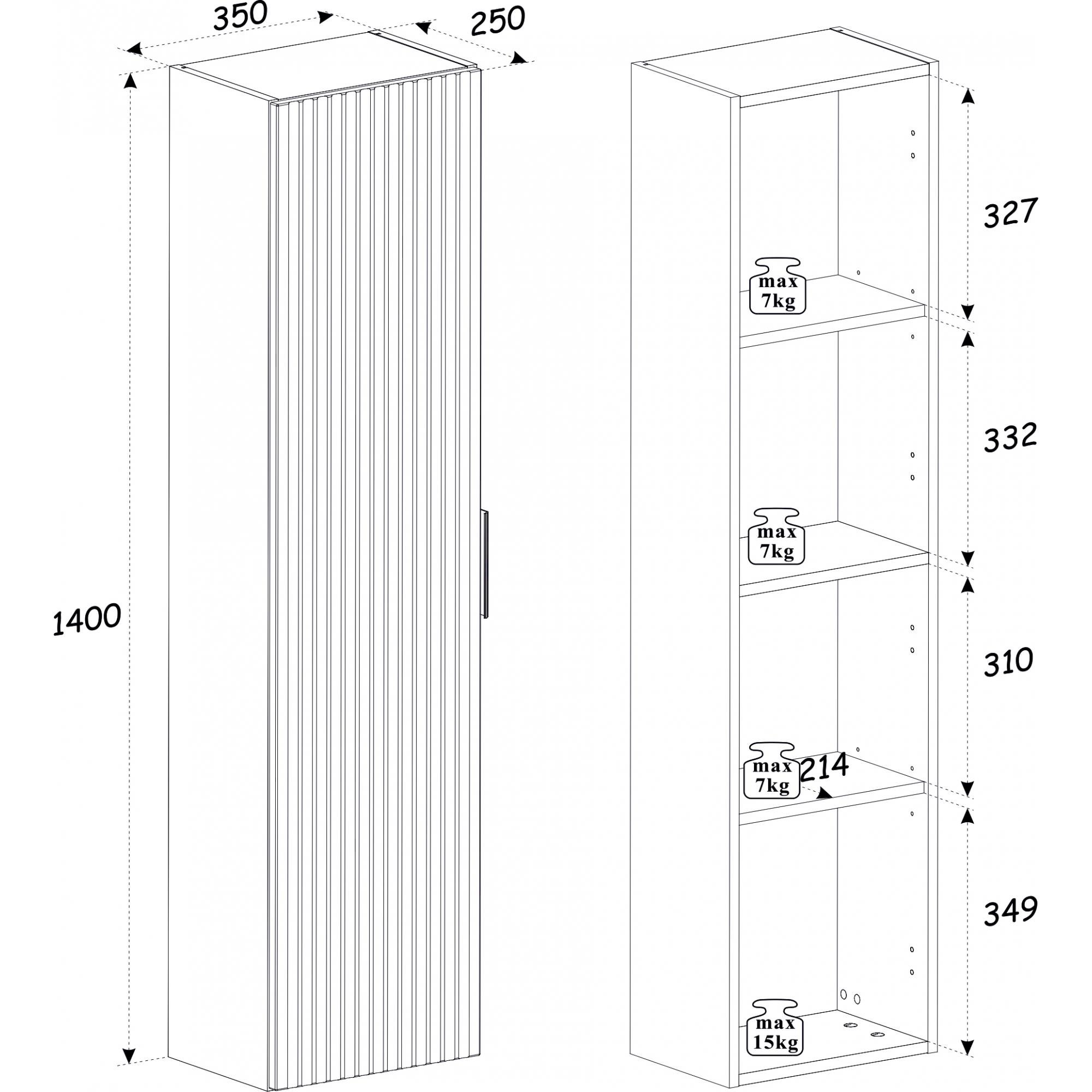 Słupek Wysoki ADEL WHITE 80-01-B-1D