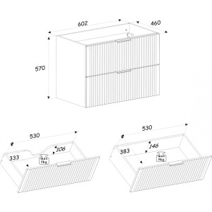 Szafka pod umywalkę ADEL WHITE 82-60-B-2S
