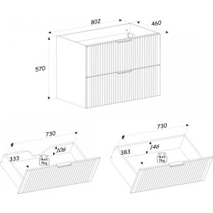 Szafka pod umywalkę ADEL WHITE 82-80-B-2S