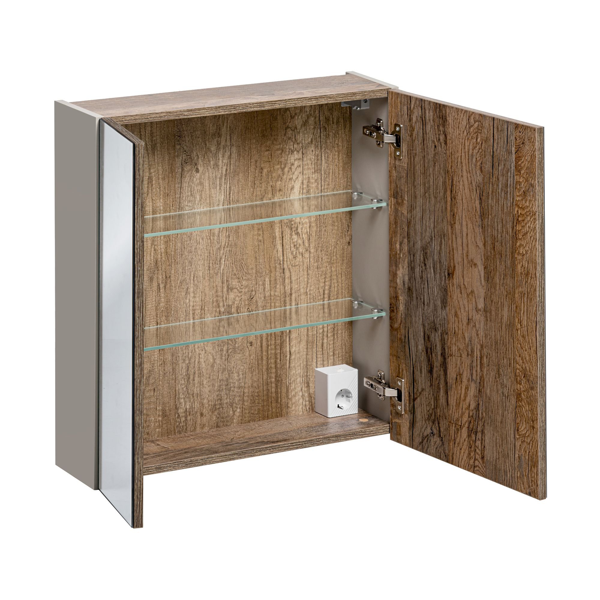 Szafka wisząca SANTA FE TAUPE 84-60-A-2D Szafka z Lustrem