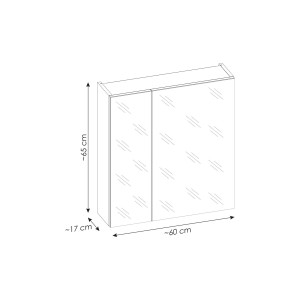 Szafka wisząca SANTA FE TAUPE 84-60-A-2D Szafka z Lustrem