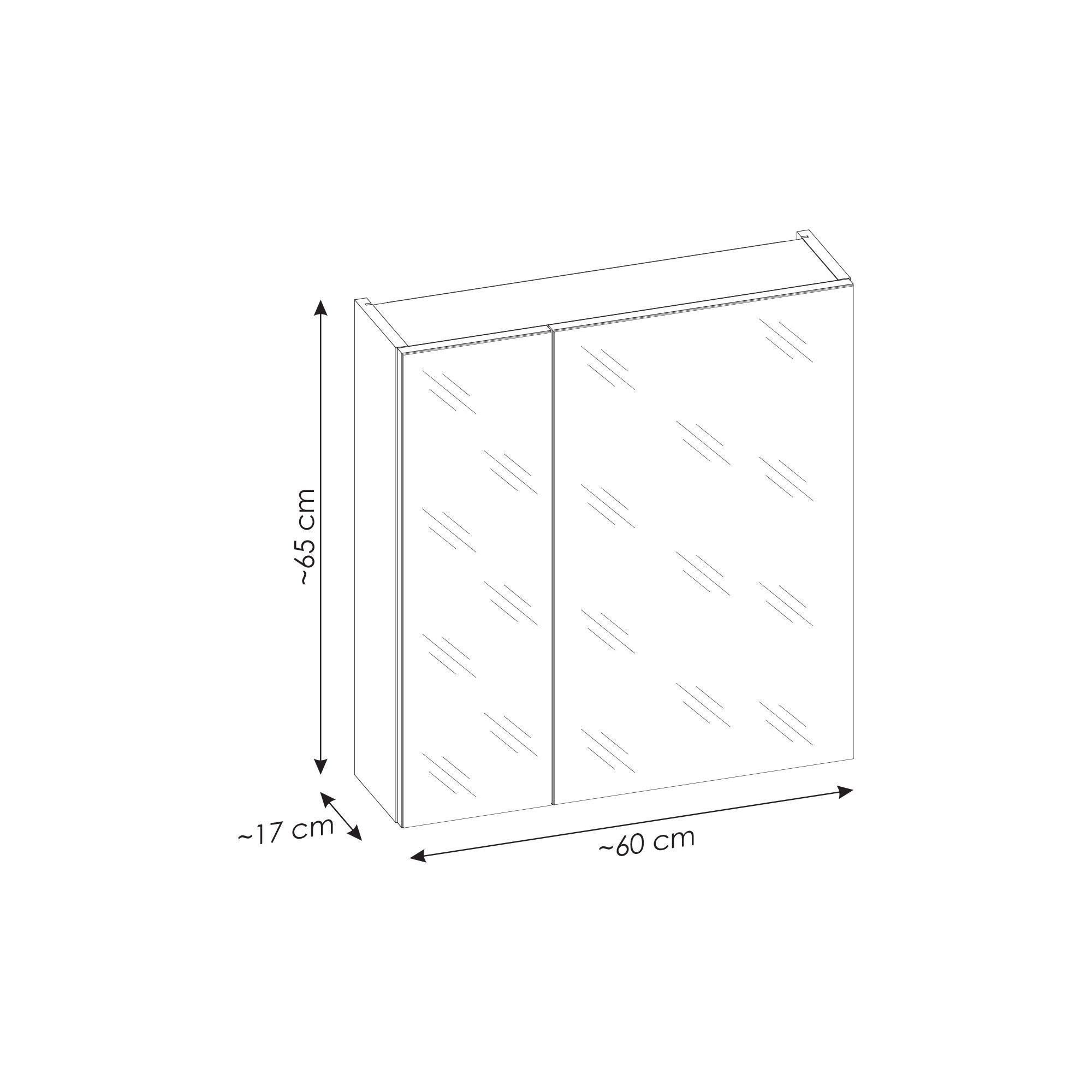 Szafka wisząca SANTA FE TAUPE 84-60-A-2D Szafka z Lustrem