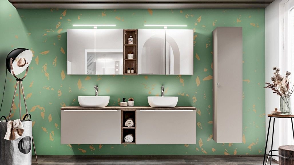 Szafka wisząca SANTA FE TAUPE 84-60-A-2D Szafka z Lustrem