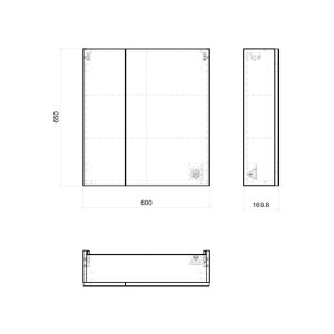 Szafka wisząca SANTA FE OAK 84-60-A-2D Szafka z Lustrem