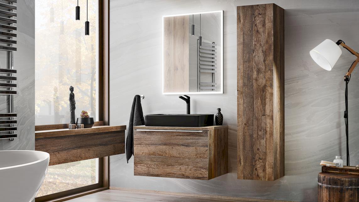 Szafka wisząca SANTA FE OAK 84-60-A-2D Szafka z Lustrem