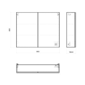 Szafka wisząca SANTA FE OAK 84-80-A-2D Szafka z Lustrem