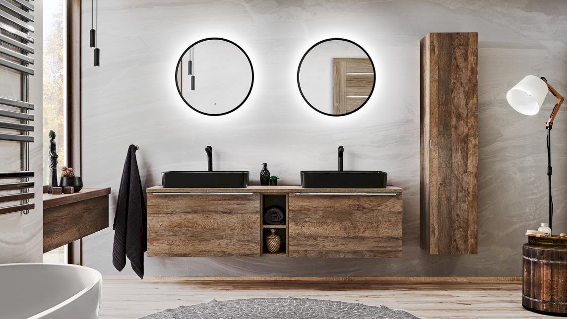 Szafka wisząca SANTA FE OAK 84-80-A-2D Szafka z Lustrem