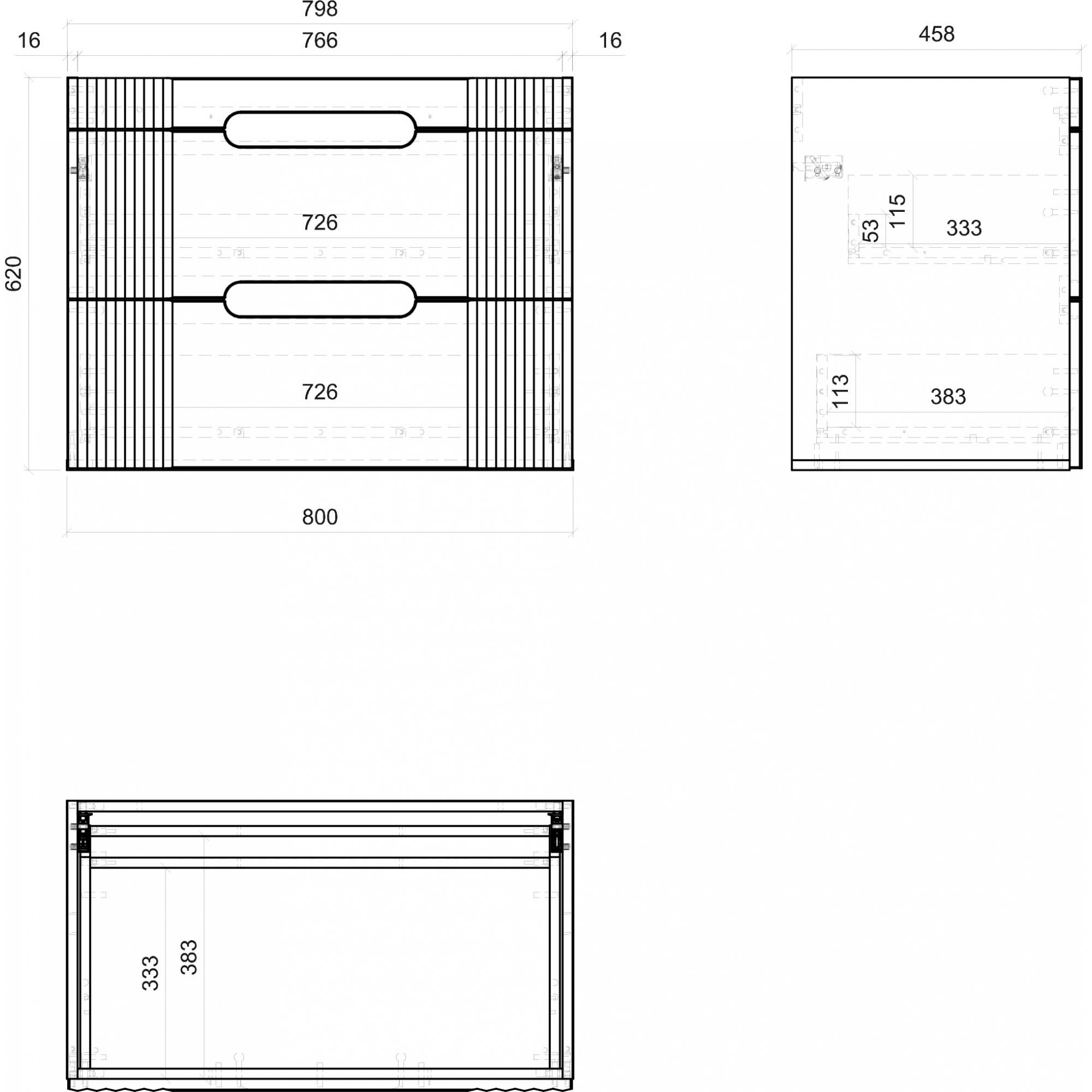 Szafka pod umywalkę FIJI WHITE 82-80-D-2S