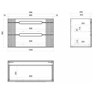Szafka pod umywalkę FIJI WHITE 82-100-D-2S