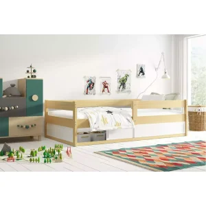 Łóżko Parterowe HUGO z Materacem Sosna + Biały