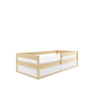 Łóżko Parterowe HUGO z Materacem Sosna + Biały