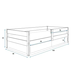 Łóżko Parterowe HUGO z Materacem Biały