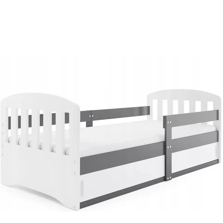 Łóżko Parterowe Classic z Materacem Grafit