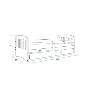 Łóżko Parterowe Classic z Materacem Sosna