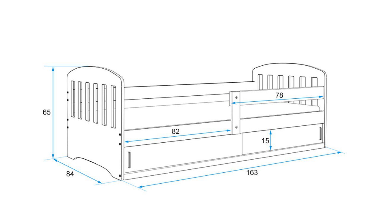 Łóżko Parterowe Classic z Materacem Sosna