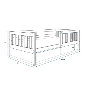 Łóżko Parterowe Smart z Materacem Biały