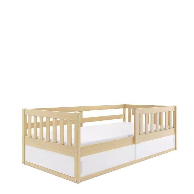 Łóżko Parterowe Smart z Materacem Sosna