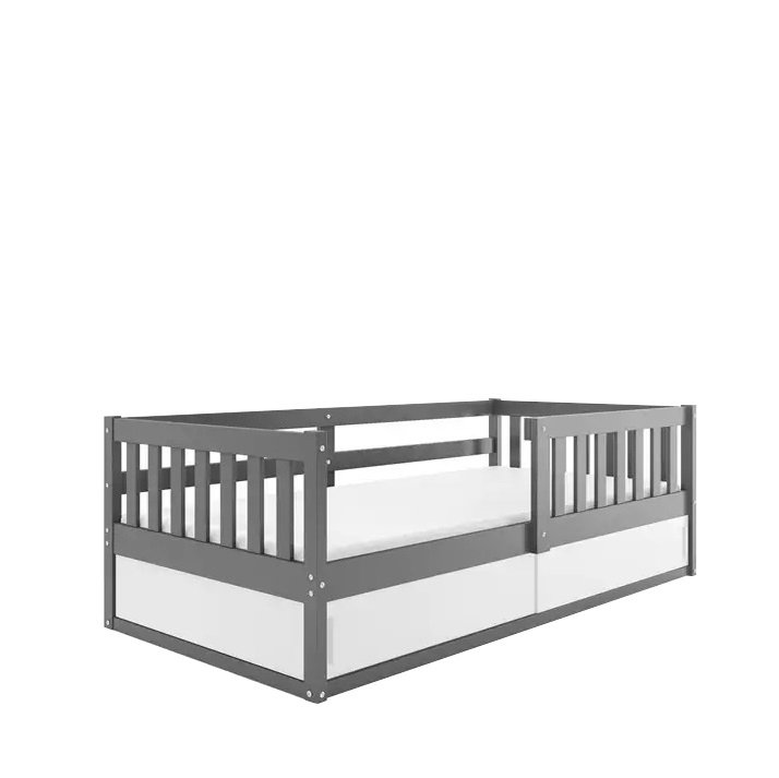 Łóżko Parterowe Smart z Materacem Grafit