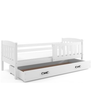 Łóżko Parterowe Kubuś z Materacem Białe