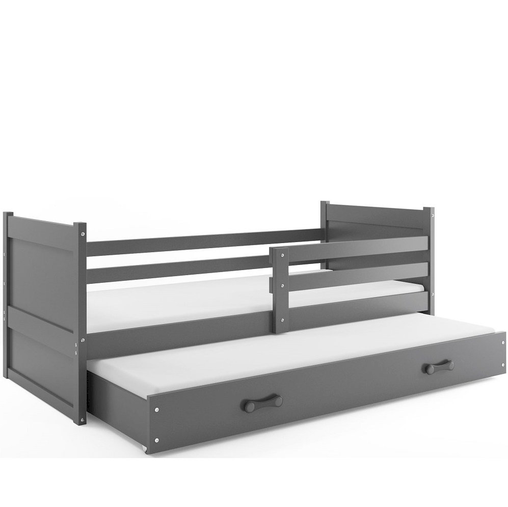 Łóżko Parterowe Rico Podwójne z Materacem Białe