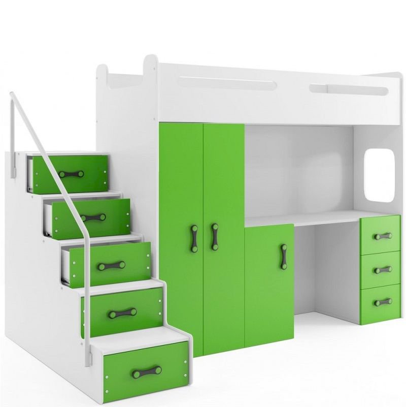 Łóżko piętrowe Max 4 Biały + Grafit