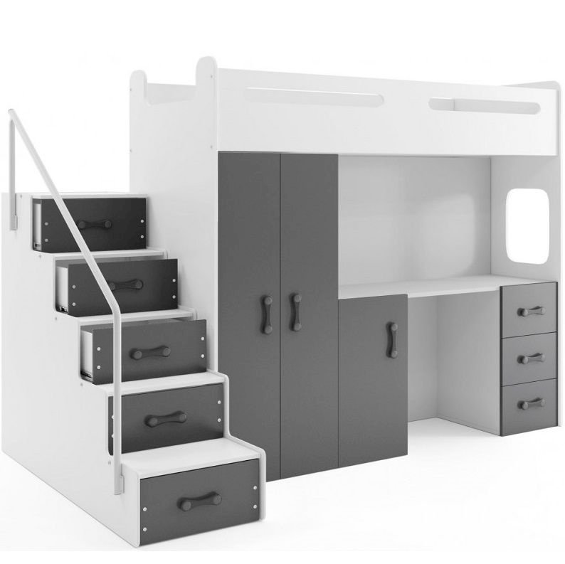 Łóżko piętrowe Max 4 Biały + Zielony