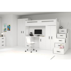 Łóżko piętrowe Max 4 Biały + Zielony