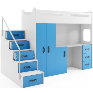 Łóżko piętrowe Max 4 Biały + Różowy