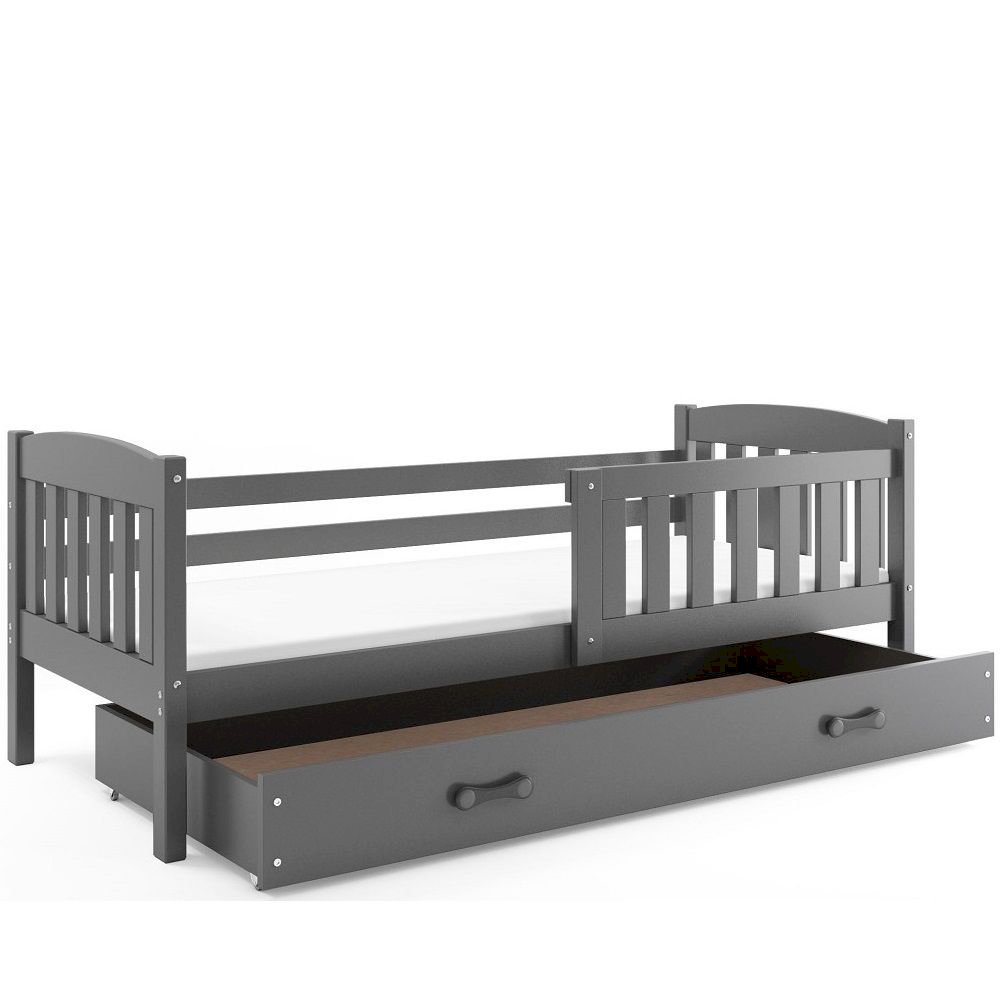 Łóżko Parterowe Kubuś z Materacem Grafit