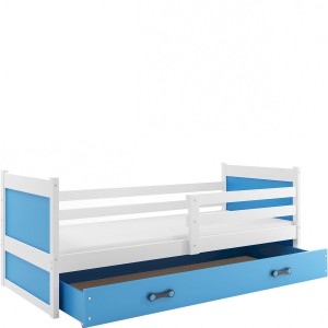 Łóżko Parterowe Rico z Materacem Biały + Zielony